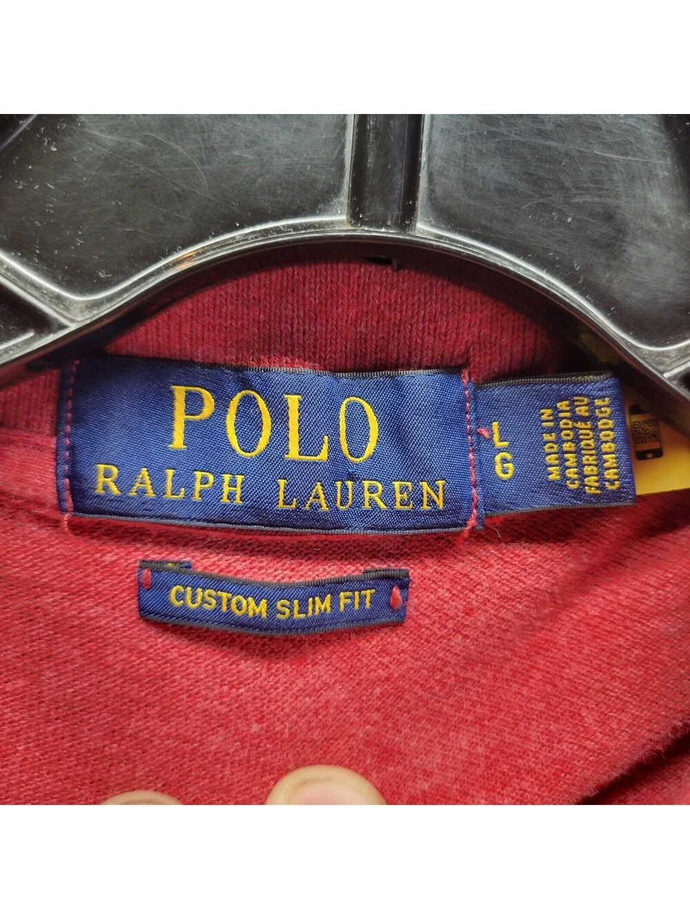Polo Ralph Lauren Custom Slim Fit Red Polo Shirt Sz L